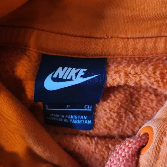 Nike Men's 100% Cotton Orange Hoodie Size Small - Picture 5 of 6